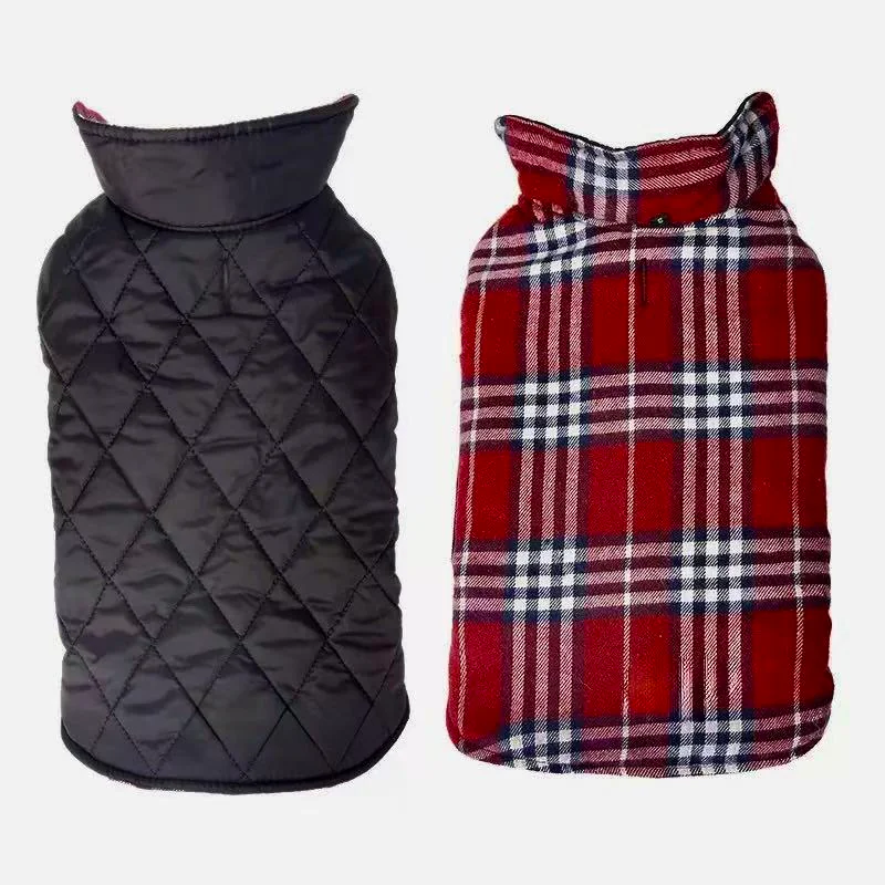 Waterproof Dog Coat, Reversible Dog Jacket for Small Dogs, Adjustable Durable Doggie Winter Coat Warm Cozy Puppy Cold Weather Apparel from Small to Large Breed(S)