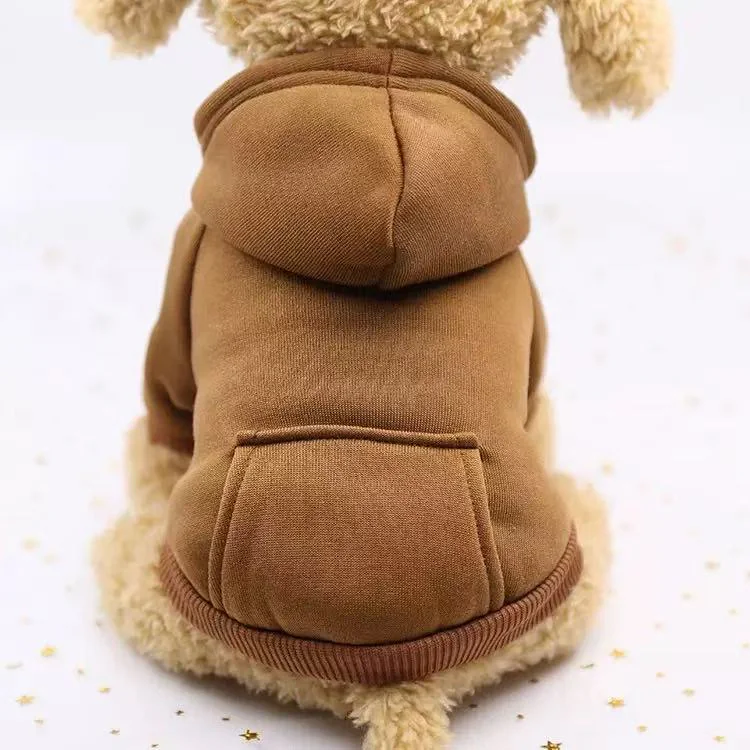 Winter Dog Hoodie Sweatshirts with Pockets Warm Dog Clothes for Small Dogs Chihuahua Coat Clothing Puppy Cat Custume(S)