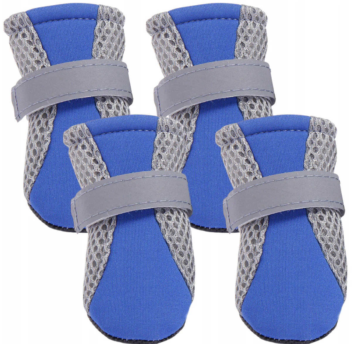 Four winter warm dog boots, suitable for snowy and frosty weather, with Velcro fasteners - (S)