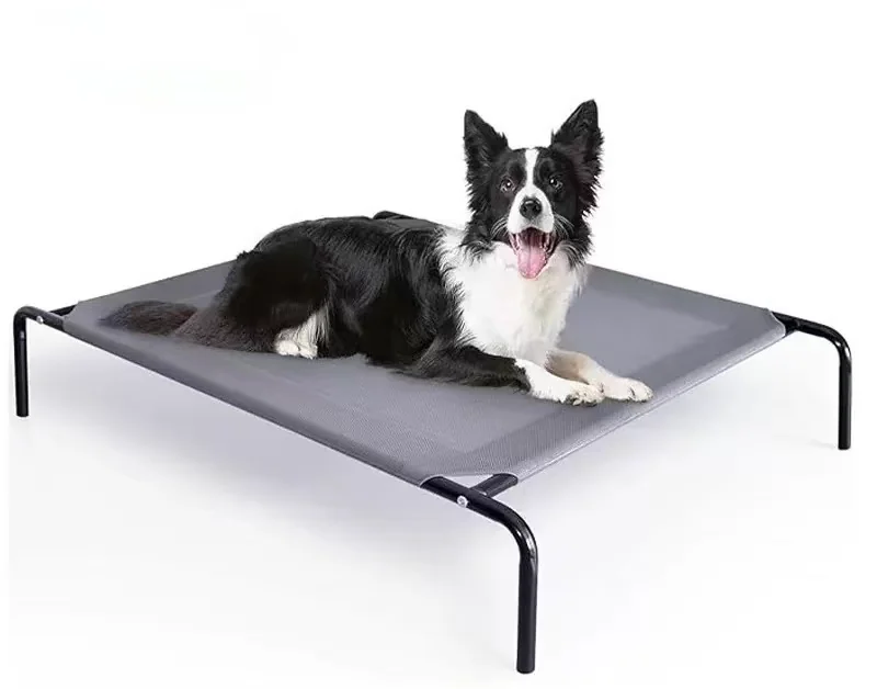Outdoor Elevated Dog Bed Large Sized Dog, Portable Indoor & Outdoor Cooling Raised Cot Pet Hammock Bed with Skid-Resistant Feet, Frame with Breathable Mesh (XL)