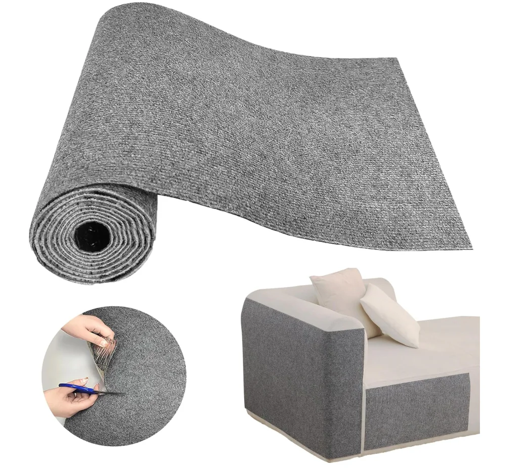Cat Scratch Couch Furniture Protector, Adhesive Cat Scratch Pad Deterrent for Furniture, DIY Climbing Cat Scratcher Couch Protector from Cat Claws Scratching for Indoor (Light grey,100cm*40cm*4mm)