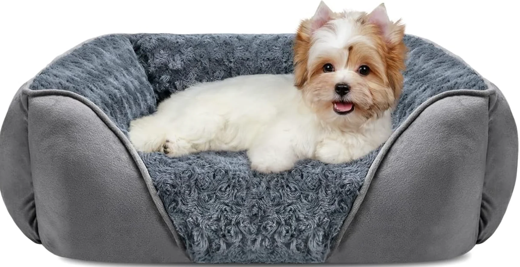 Rectangle Washable Orthopedic Dog Bed for Small, Medium and Large Dogs, Soft Calming, Sleeping Puppy Bed Durable Pet Cuddler with Anti-Slip Bottom, S (60*45*14cm)