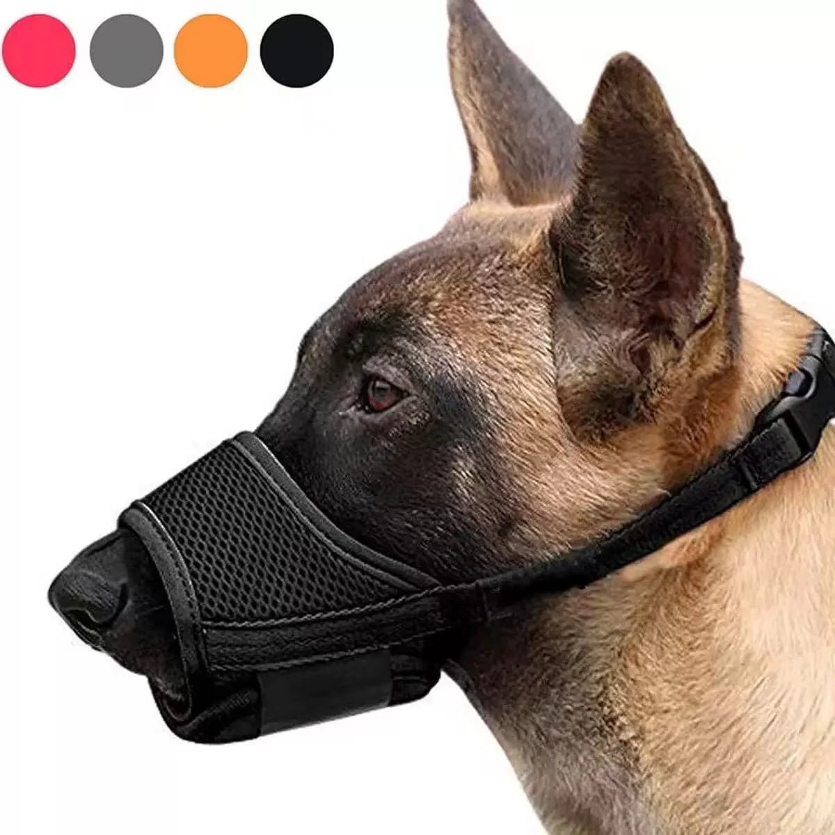 Dog Muzzle,Soft Nylon Muzzle Anti Biting Barking Chewing,Air Mesh Breathable Drinkable Adjustable Loop Pets Muzzle for Small Medium Large Dogs??M??
