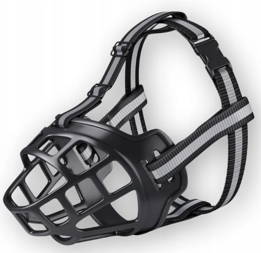 Dog Muzzle, Breathable Basket Muzzles for Small Medium Large Sized Dogs, Adjustable Humane Cage Mouth Cover for Scavenging Grooming Biting Chewing, Allows Panting and Drinking(3#)