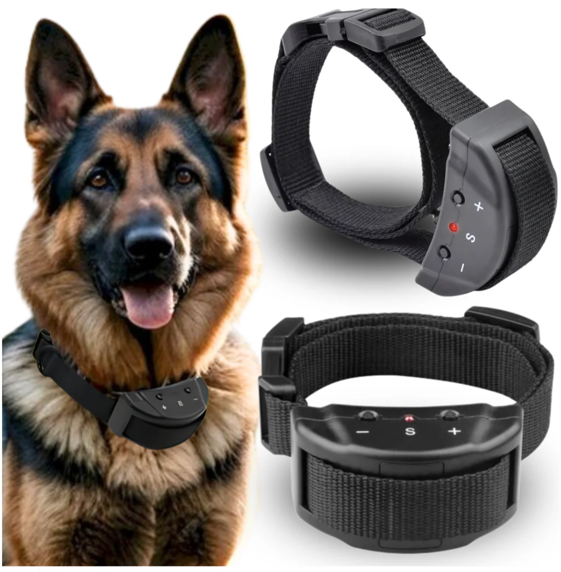 Electric dog collar: Anti-barking, sound-muffling, effective, automatic, Includes battery