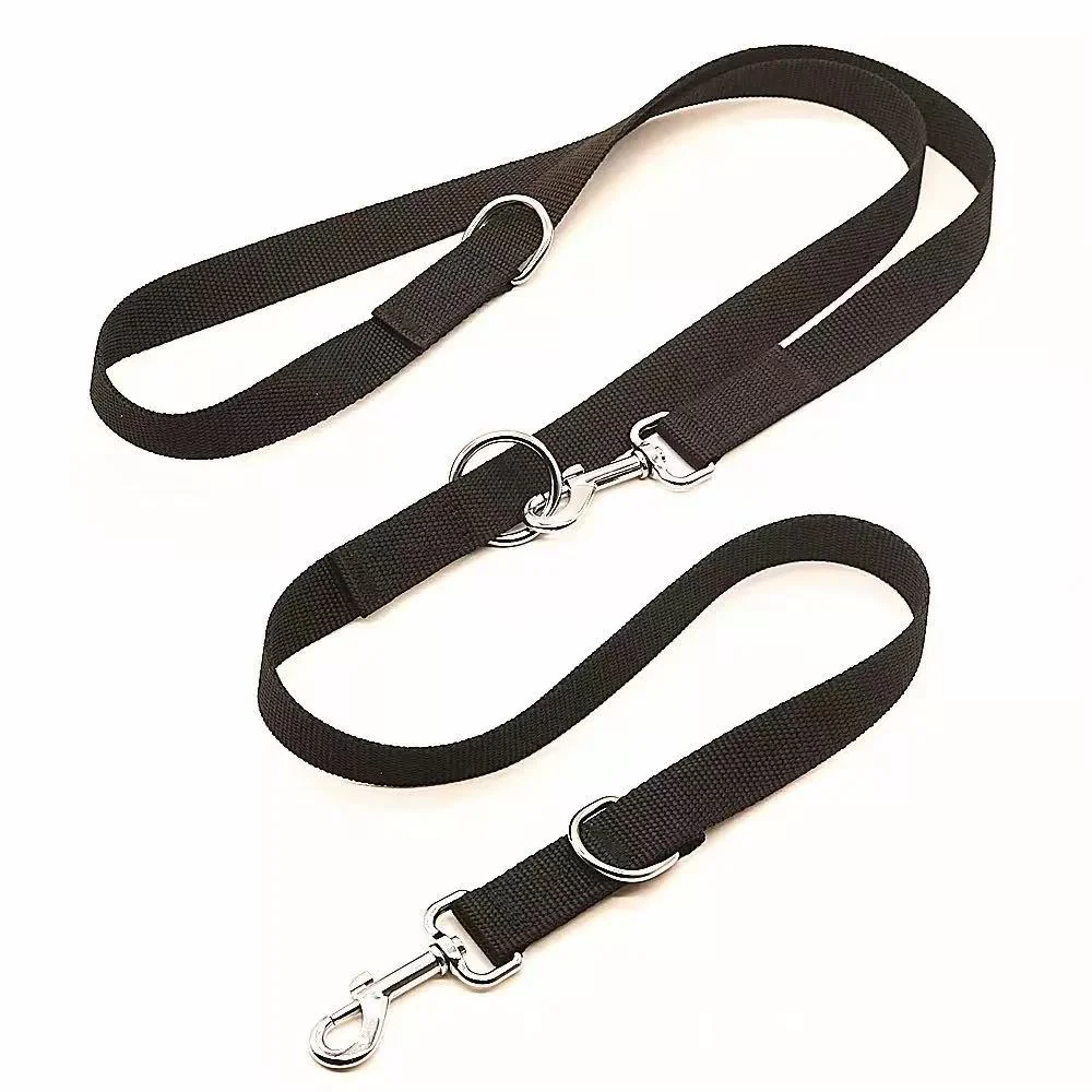 Double-ended adjustable training leash, suitable for dogs, 25mm wide and 2.55 meters long