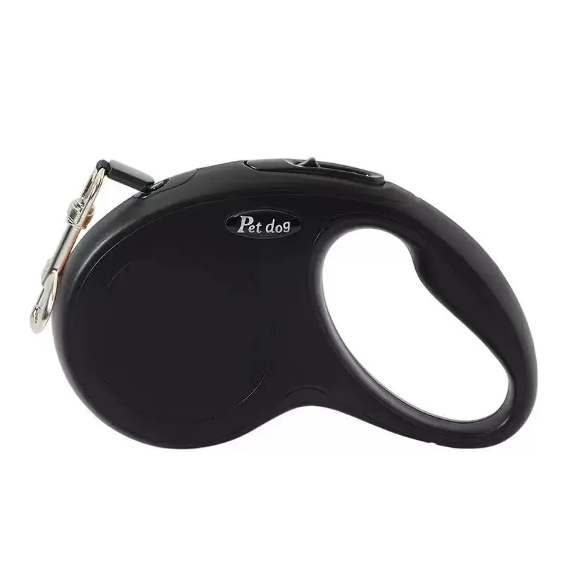 Classic Retractable Dog Leash - 5 meters - Maximum weight capacity 15 kg, Black