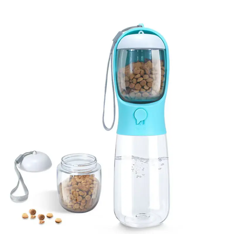 Dog Water Bottle with Food Container, Travel Puppy Water Bowl, Portable Pet Dispenser, Dog Gift Stuff Accessories Items, Puppy Essentials Necessities for Cat Walking and Hiking