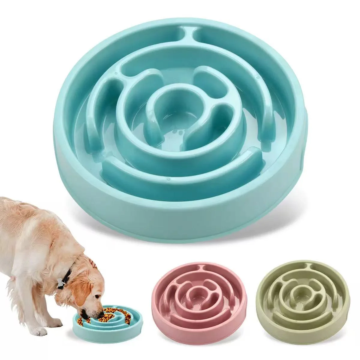Slow Feeder Bowl, Puzzle Maze for Fast Eaters, Small to Medium Dogs, Helps Prevent Bloat & Aid Digestion, Holds 2 Cups Wet or Dry Food, Non-Slip, Made Without BPA