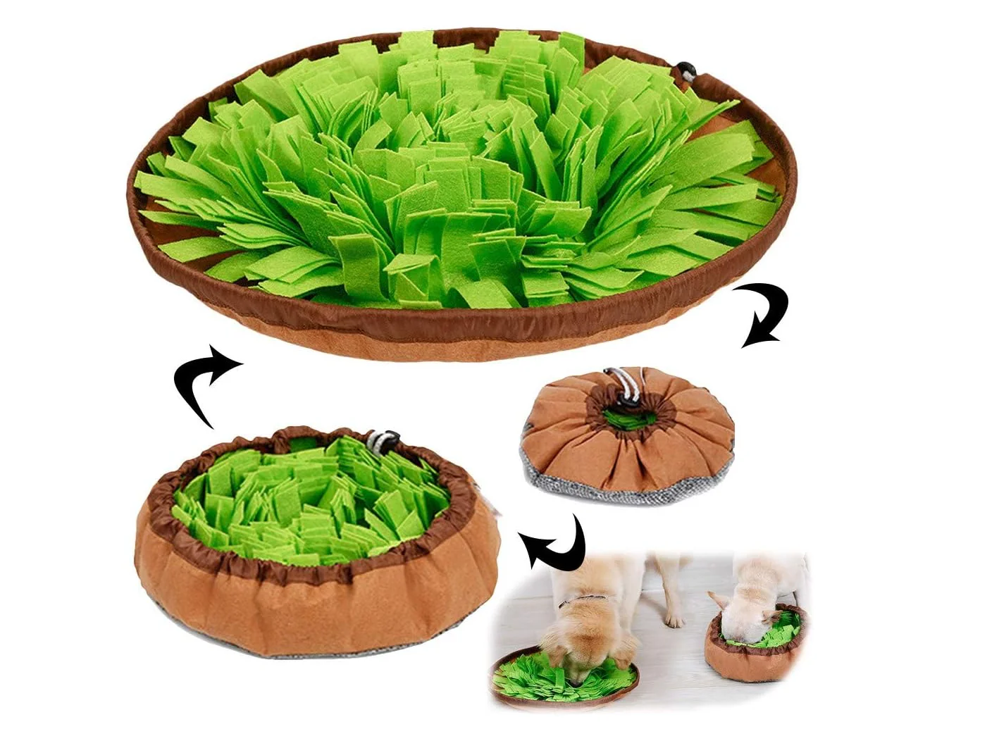 Pet Snuffle Mat for Dogs, Interactive Feed Game for Boredom, Encourages Natural Foraging Skills for Cats Dogs Bowl Travel Use, Dog Treat Dispenser Indoor Outdoor Stress Relief