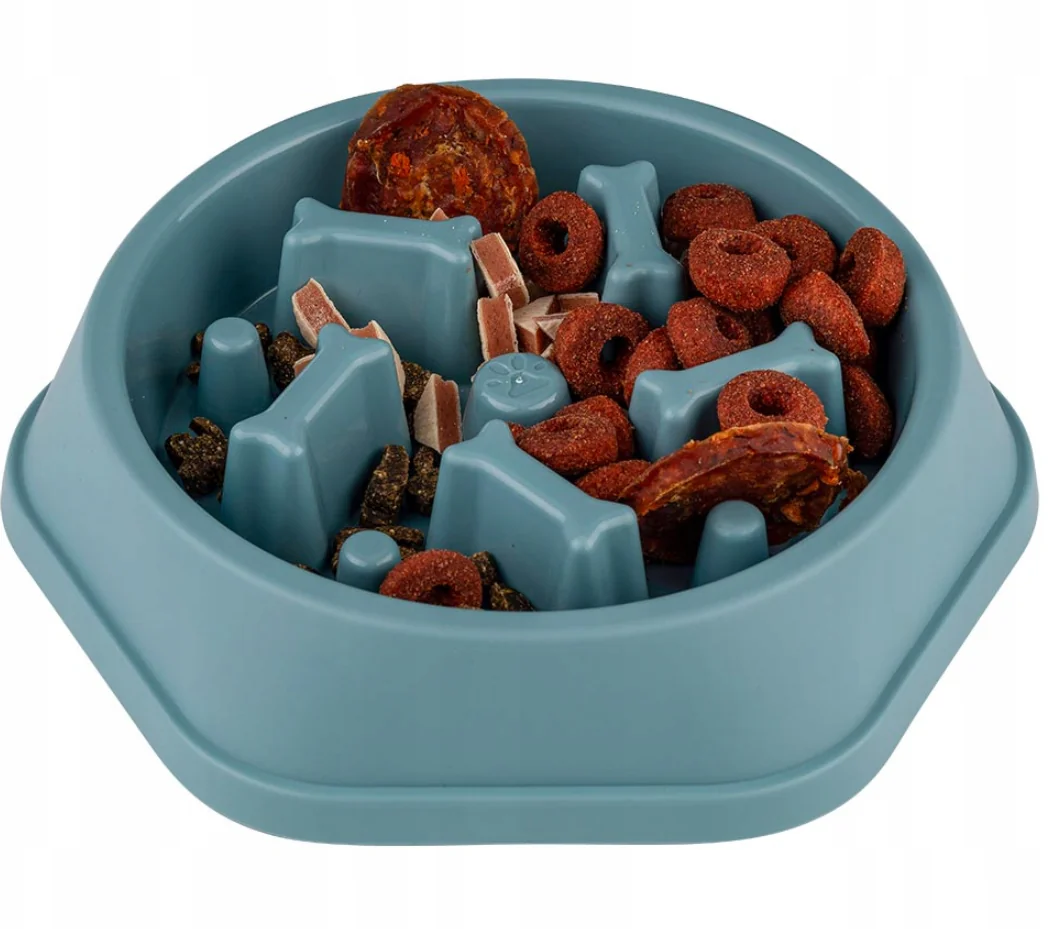 Pet slow feeder bowl, prevents choking, with non-slip design-M