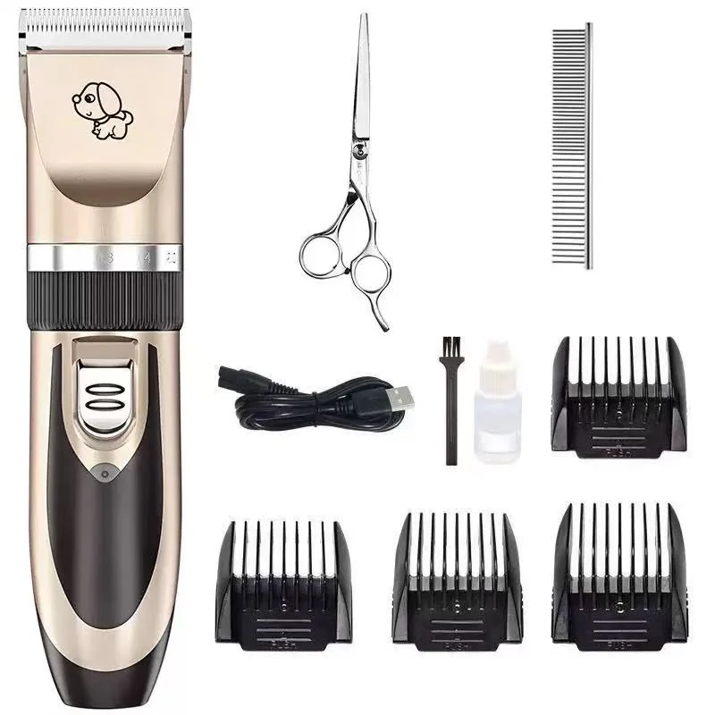 Dog Clipper Low Noise, Dog Grooming Kit with Rechargeable, Pet Shaver Cordless Electric Quiet Hair Clipper Set for Dogs Cats Pets