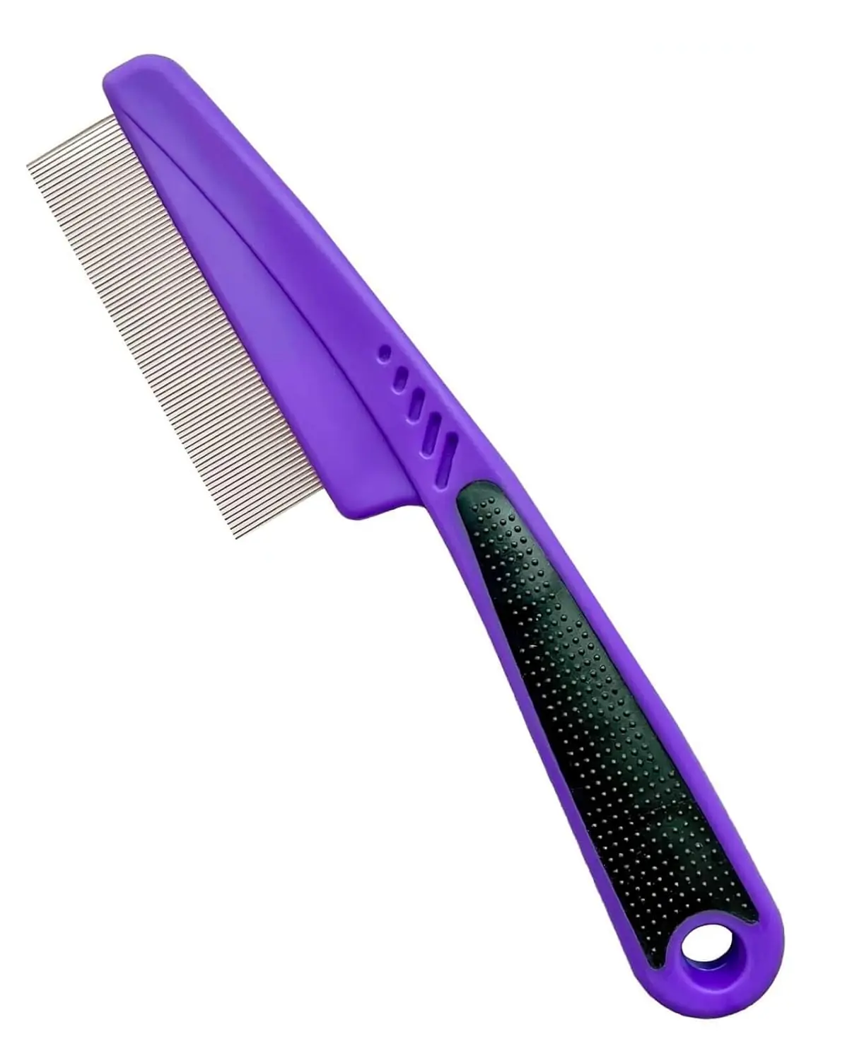 Flea Comb with Rubber Handle, Flea and Tick Combs for Dogs & Cats, Fine Tooth Dog Comb for Grooming