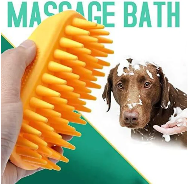 Pet Silicone Shampoo Brush for Long & Short Hair Medium Large Pets Dogs Cats,Shower Wash Curry Brush,Dog hair Products Accessories Dog Back Massage for Long & Short Hair Small Large Pets Dogs
