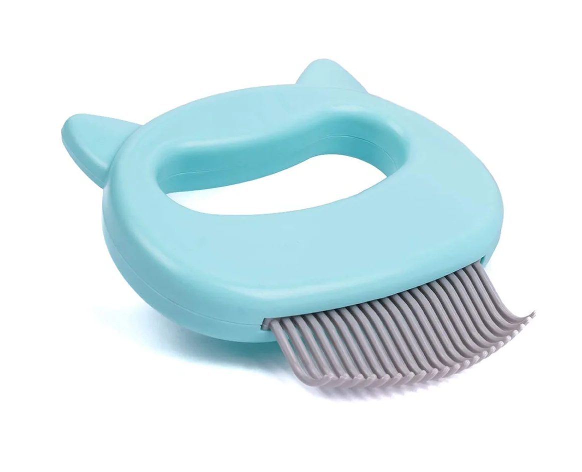 Pet Hair Removal Massaging Shell Comb Soft Deshedding Brush Grooming and Shedding Matted Fur Remover Dematting tool for Long and Short Hair Cat Dog Puppy Bunny