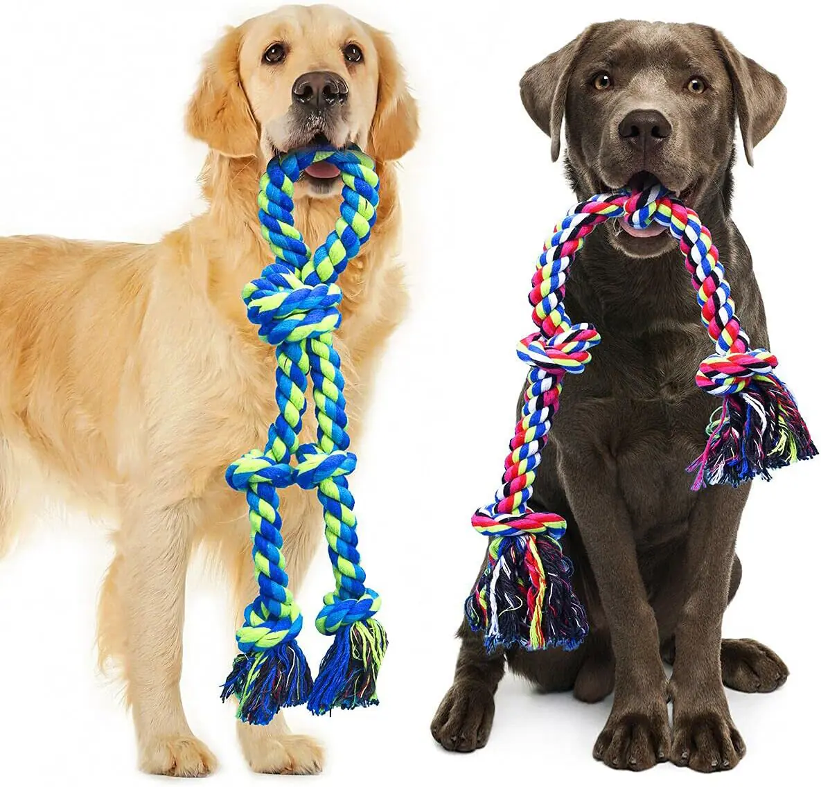 Heavy Duty Dog Rope Toys for Large Breed Aggressive Chewers, Indestructible Teeth Cleaning Tug of War Toy, 2 pack