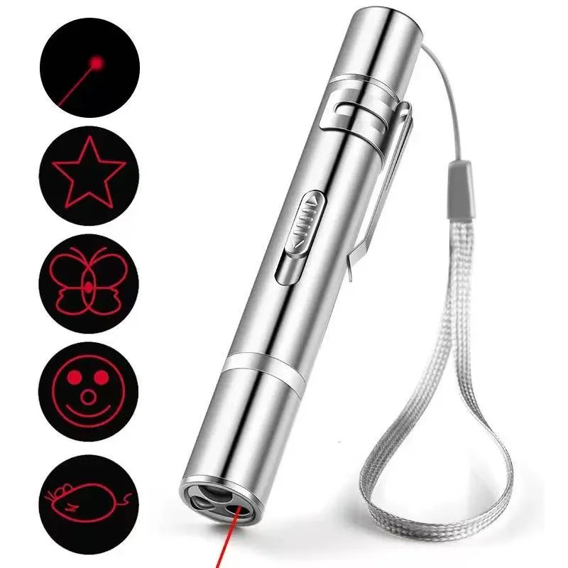 Cat Toys Laser Pointer for Indoor, Rechargeable, Adjustable Wand Red Light Pet Interactive Cat Mouse Toys to Keep Busyfor Kitten Dog Chase Play