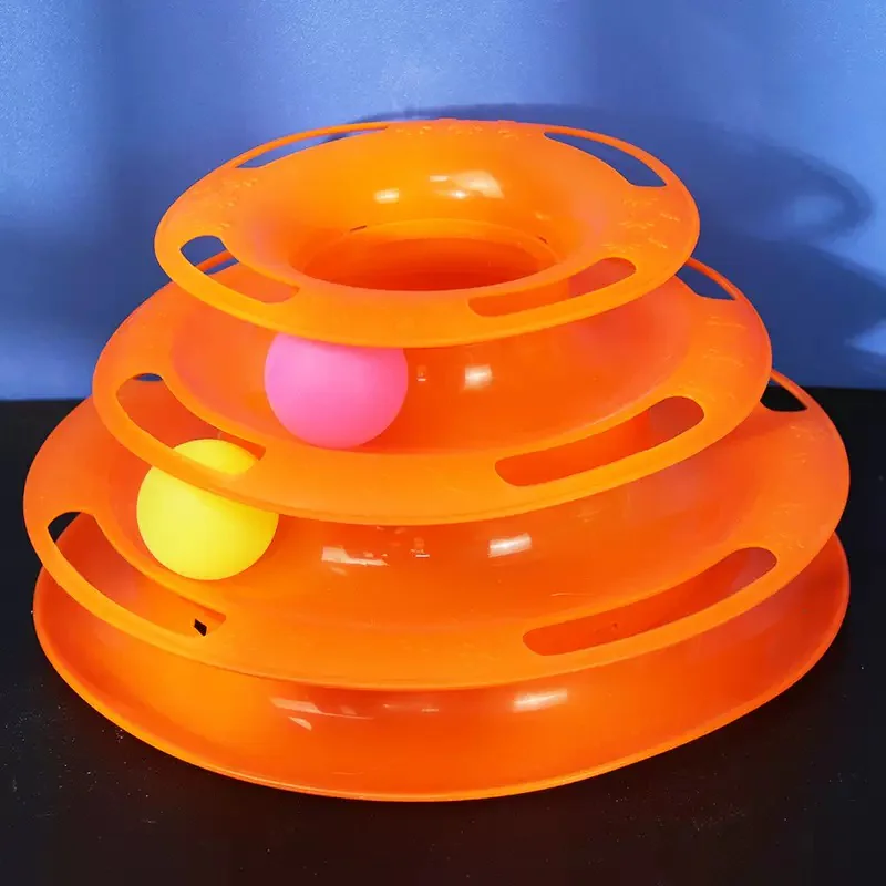 Tower of Tracks 3-Level Cat Track Toy with Balls, Interactive Toy for Indoor Cats