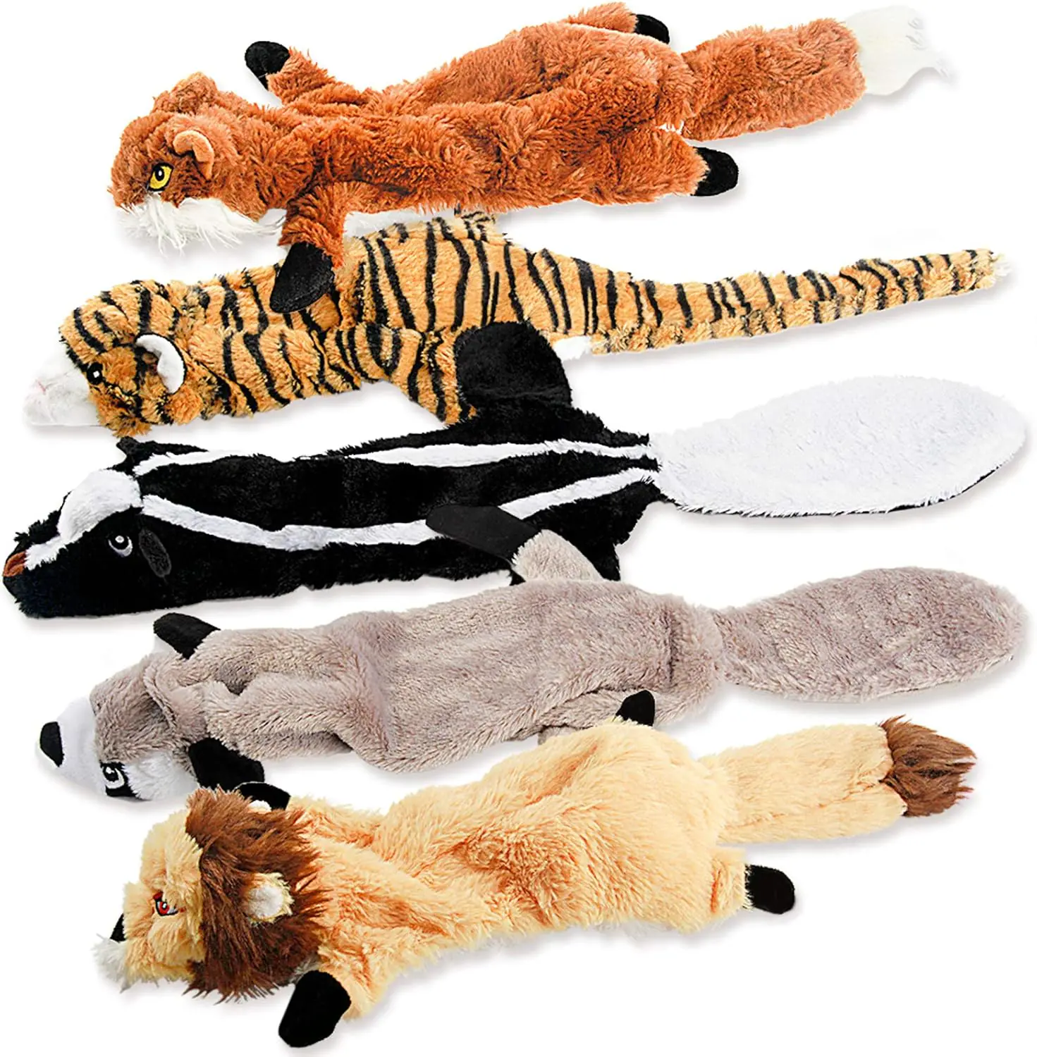 Dog Squeak Toys, No Stuffing Plush Dogs Chew Toy Bundle for Small Medium Large Breed Chewer Tough Durable Squeaky Pet Fetch Puppy Teething Chewing Interactive to Keep Them Busy Best Birthday Gift 5pack
