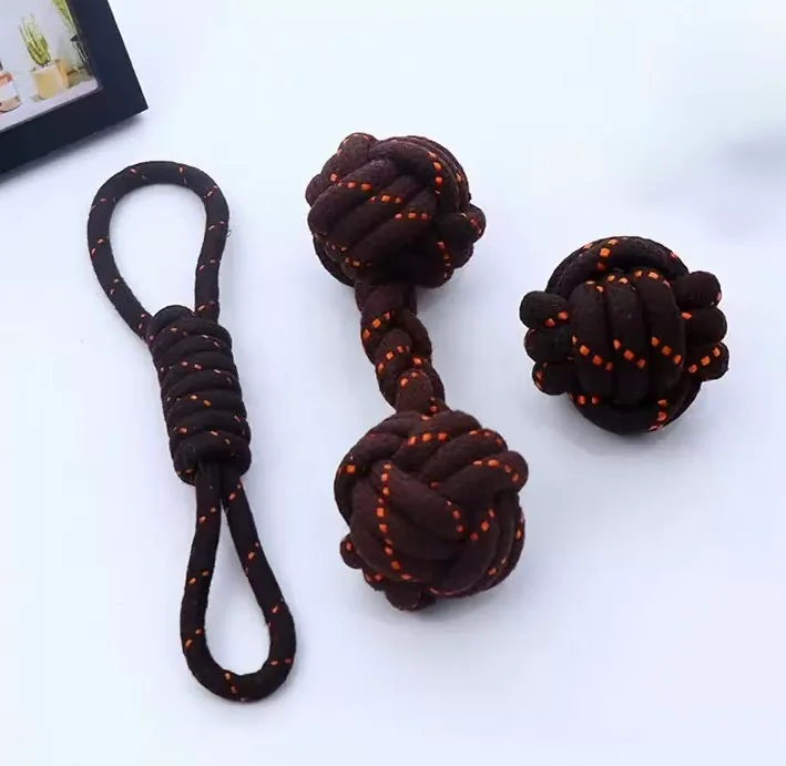 Dog Rope Toy Set - Ball, Rope, Dog-Specific Leash, for Pet Teething, Suitable for Large/Medium Size Dogs 3pack