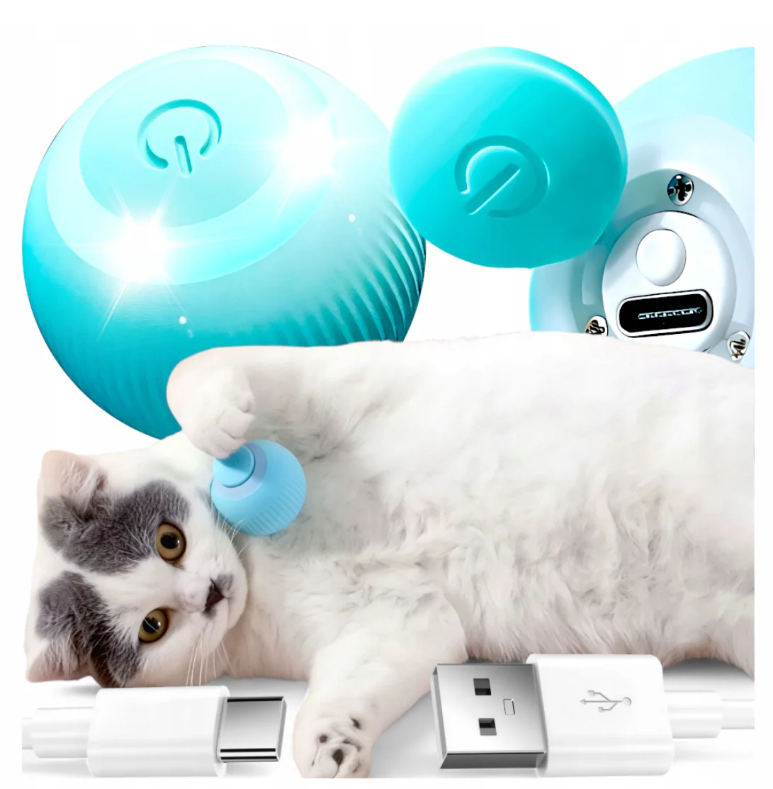 Interactive Cat Toy, Smart Automatic Rolling Ball for Indoor Cats