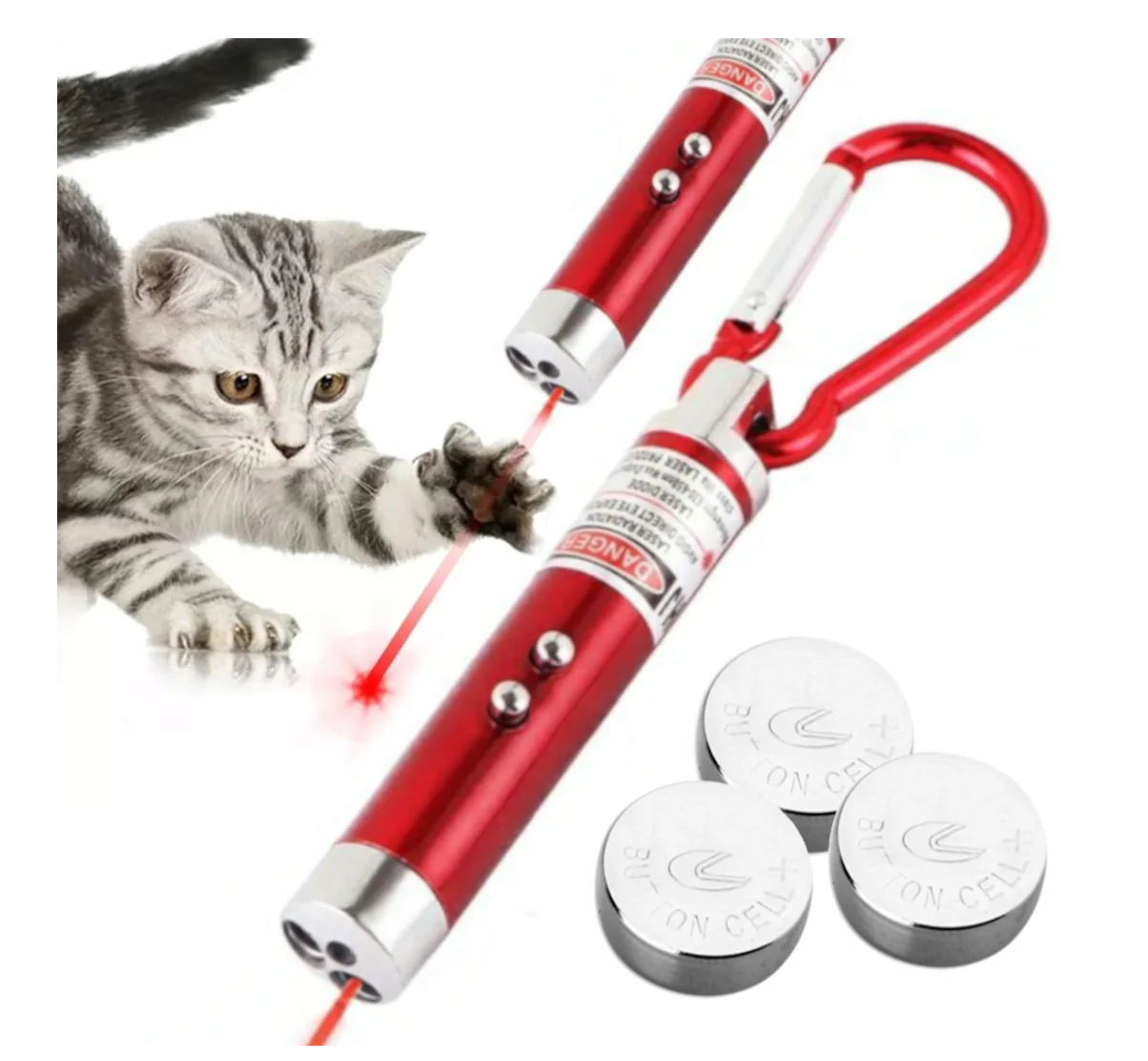 For cats, this is a 3-in-1 toy combining a laser pointer and a UV flashlight, perfect for playing with your cat, 12pack