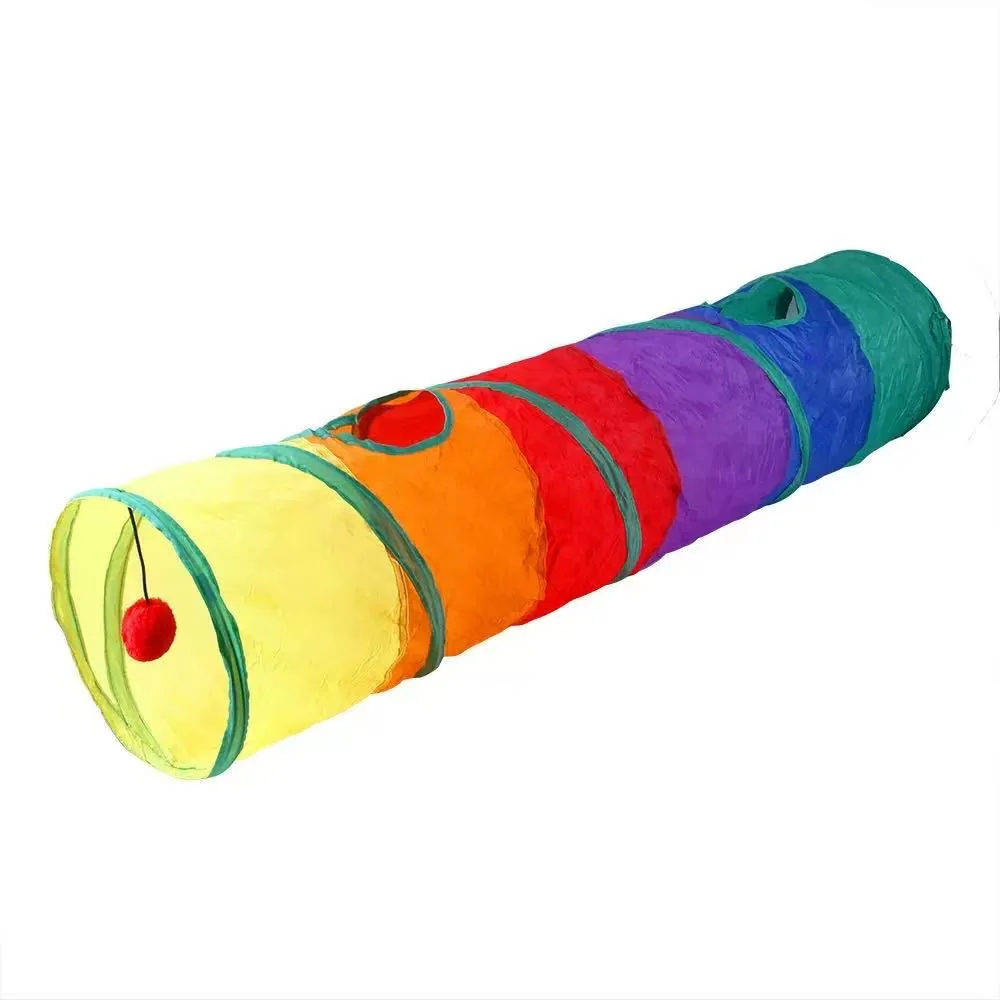 Long cat tunnel ball toy, foldable cat bed, 120 cm