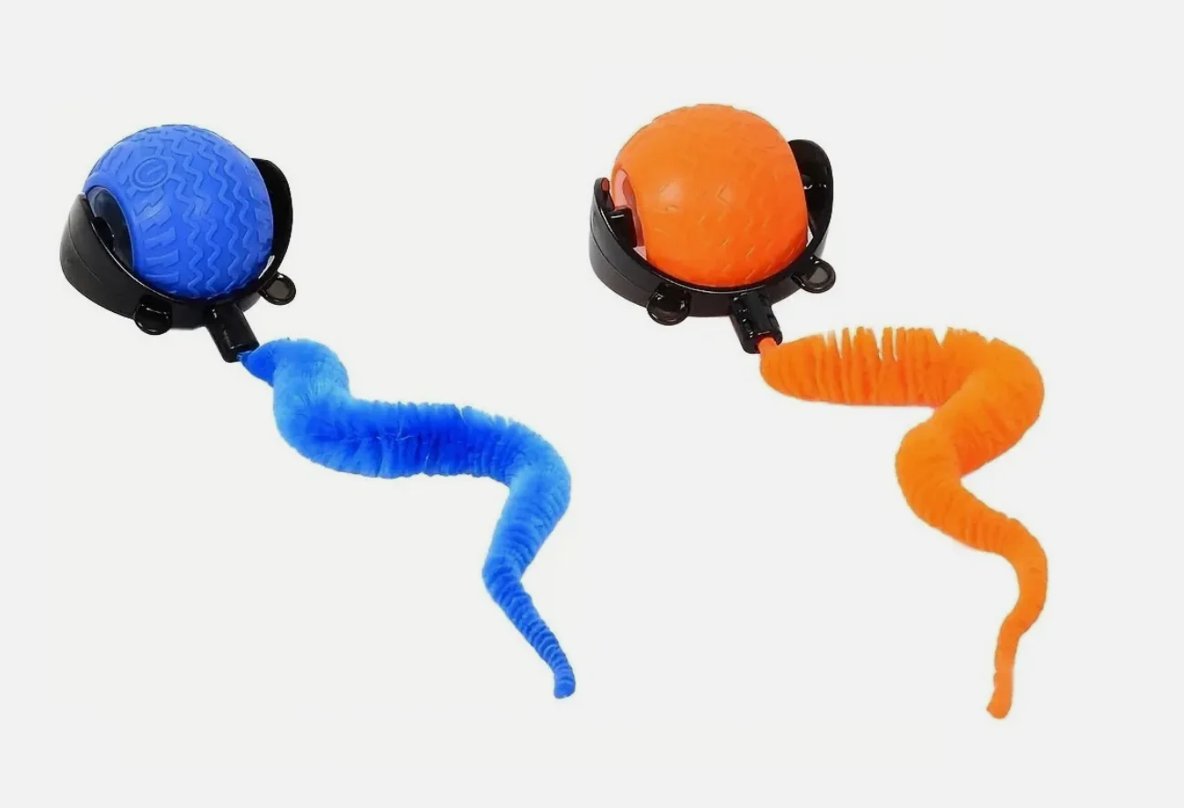 Interactive Cat Toy Ball Type-C Rechargeable w/ Tail Smart Motion Pet Toys Indoor