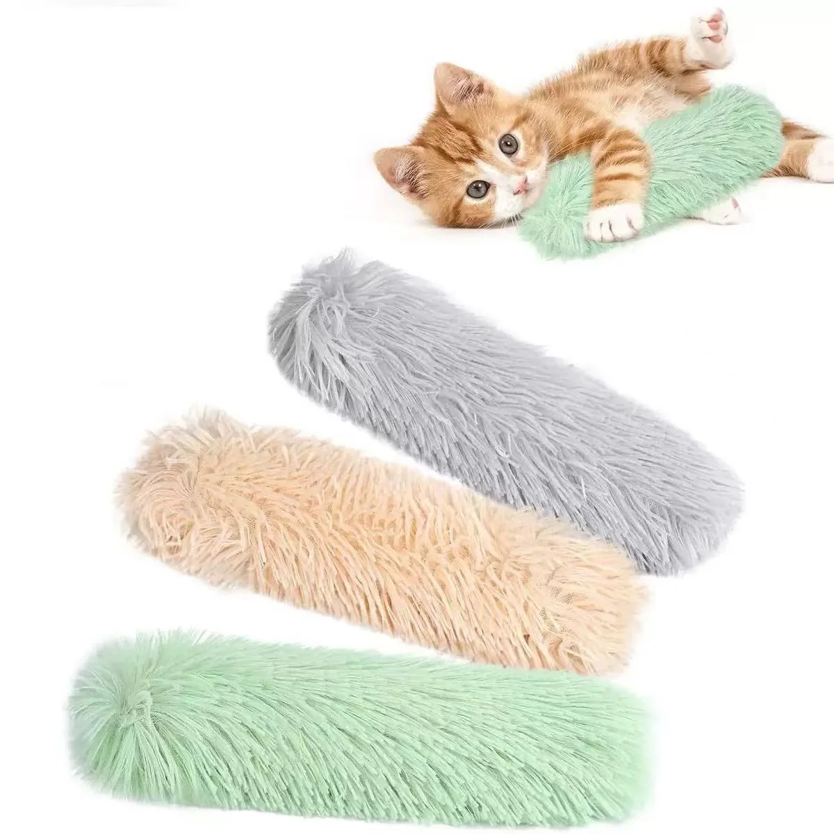 Cat Toys Pillows, 3 Pack, Catnip Inside, Interactive Indoor Kitten Kicker, Promotes Kitty Exercise